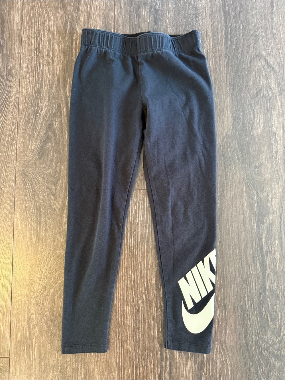 Nike Kids Black Leggings with White Logo